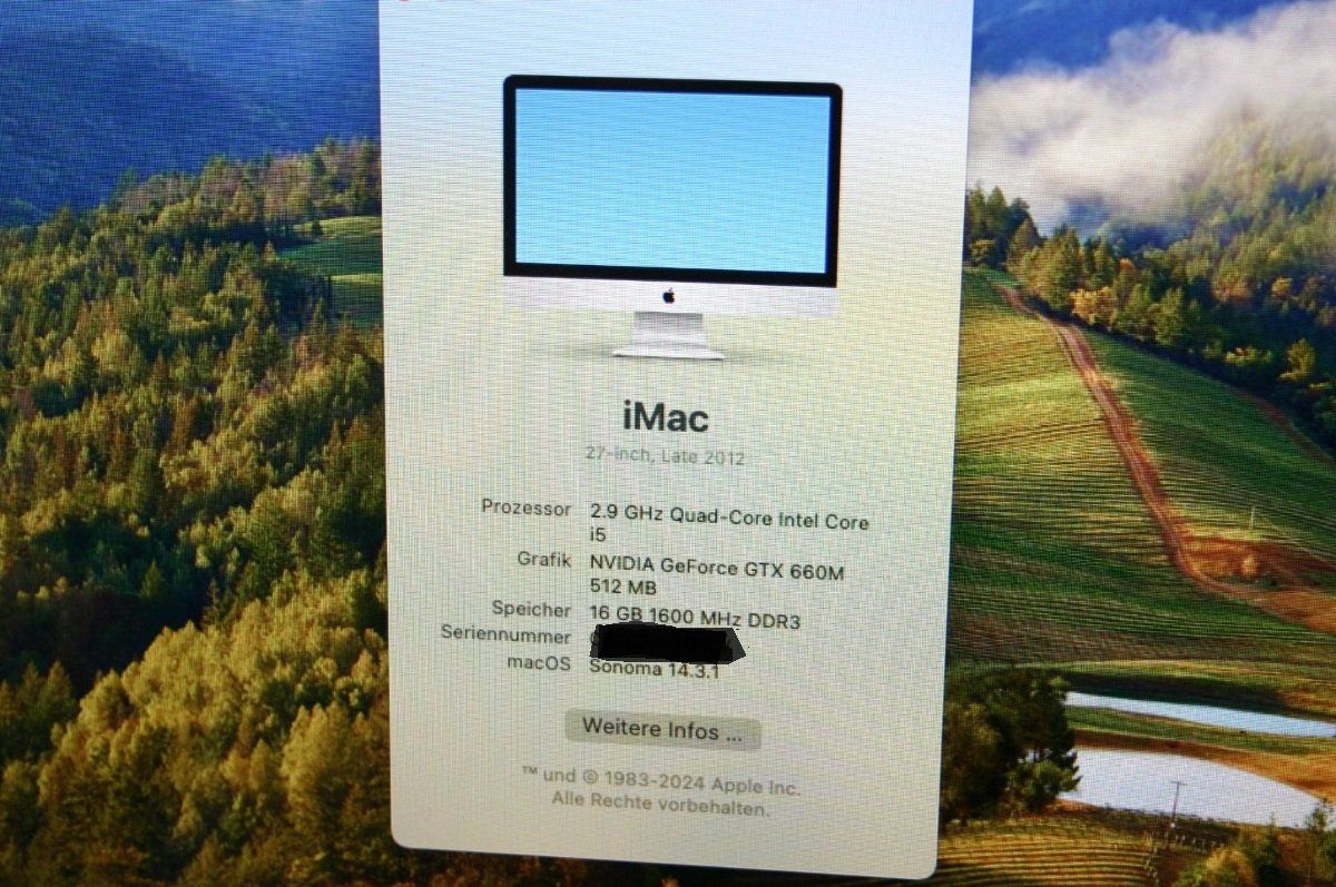 Apple PC: iMC 27 OC Sonoma oder Sequoia, 16Gb Memory & 500Gb SSD – Usato da Stettlen venduto da Bigjm 2