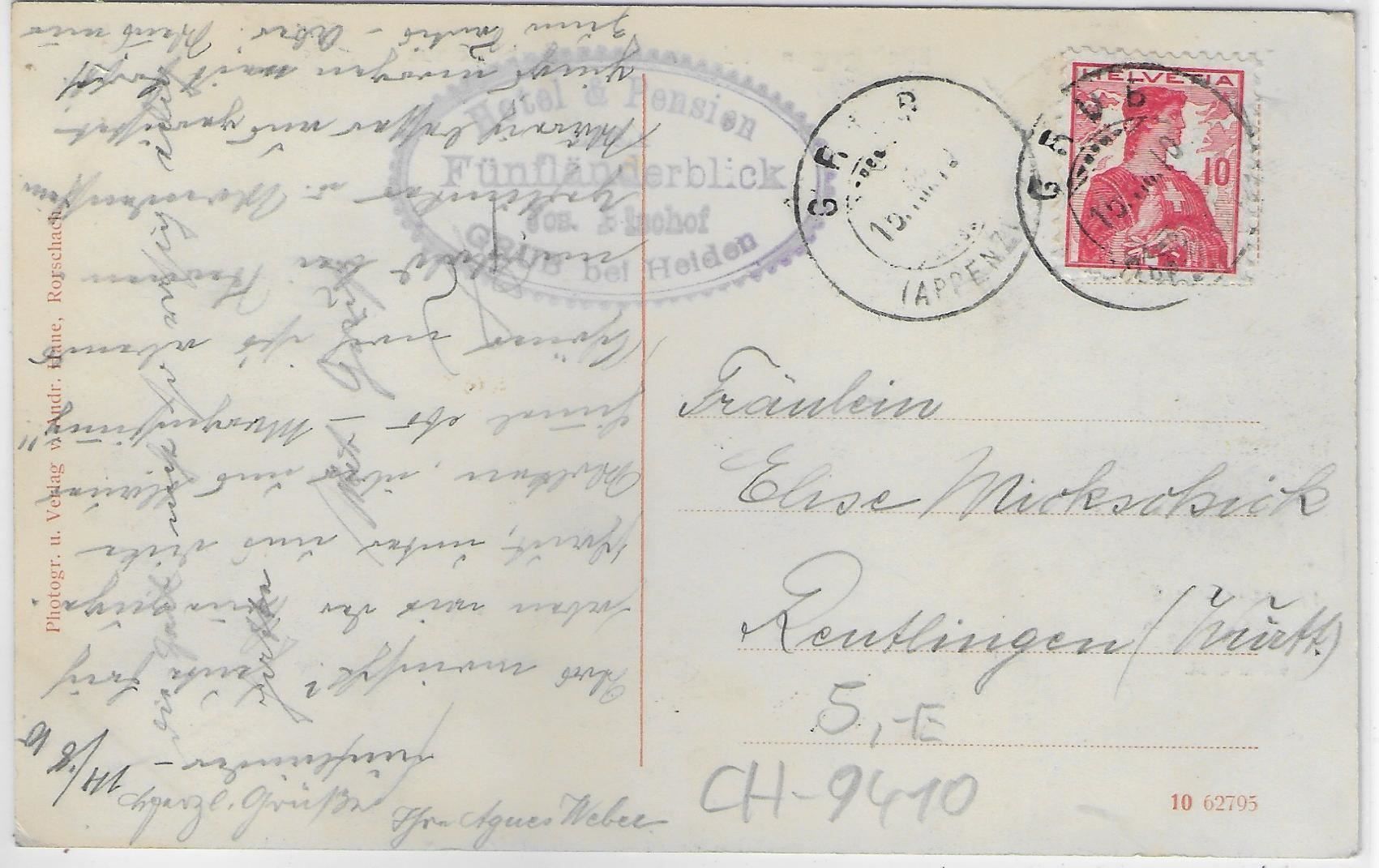 Cartoline postali: Gasthaus & Pension Fünfländerblick – Usato da Ettingen venduto da Kartenplanet 1
