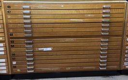 Schubladenstock braun (Planschrank aus Holz klein)