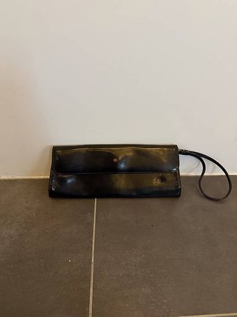 Pochette de soirée noire vernie LANY CK  Vintage 