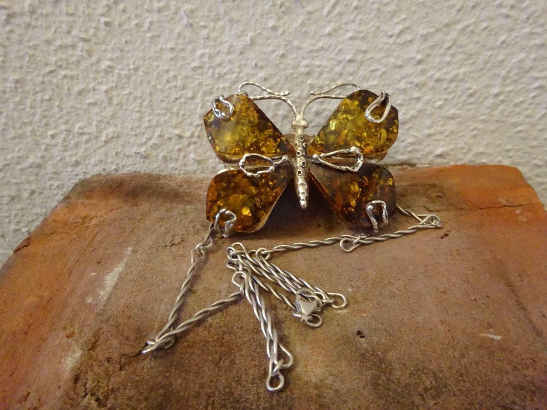 Catenine: Kette Schmetterling Bernstein / 925 S – Usato da Esslingen venduto da FetteSchnecke