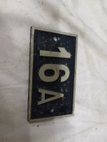 Hausnummernschild 16A blau weiss Metall gebraucht