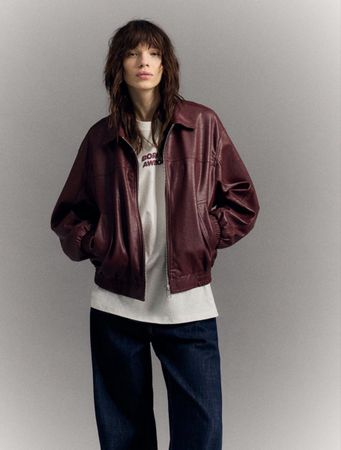Red leather jacket 