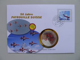 2014, Numisbrief /Münzbrief Patrouille SUISSE 50J +Nr.1494