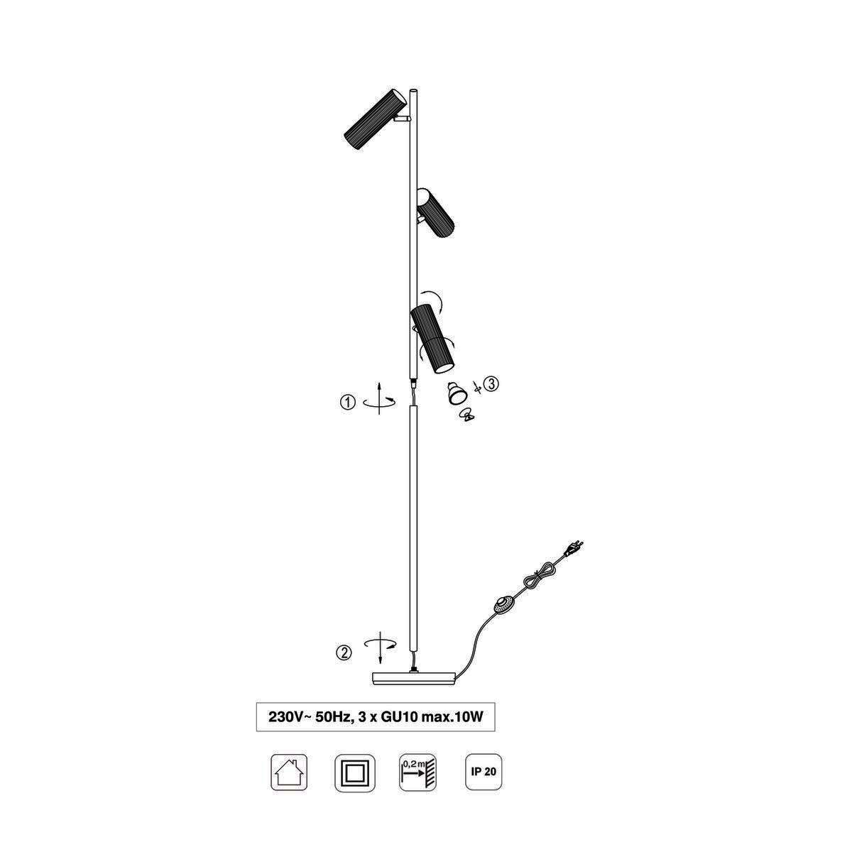 Lampen: Stehleuchte, Schwarz, 150 cm Höhe – Neu (gemäss Beschreibung) aus Kreuzlingen von Smart-Light 4