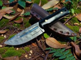 Damast Messer feststehend HANDMADE 21cm ODERMATT No. 04 NEU