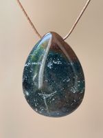 Ozean-Jaspis Naturstein Anhänger in Tropfenform ohne Kordel