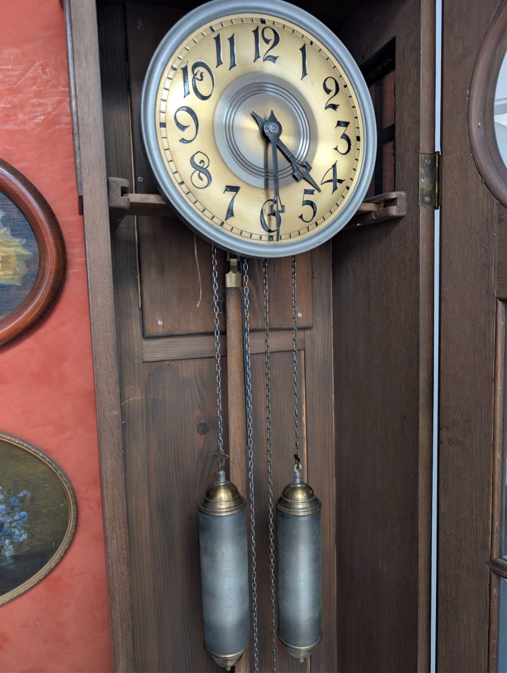 Orologi da terra & Orologi da parete: Standuhr Holz mit Pendel und Gewichten – Usato da Wetzikon ZH venduto da Wiesenmeier 2