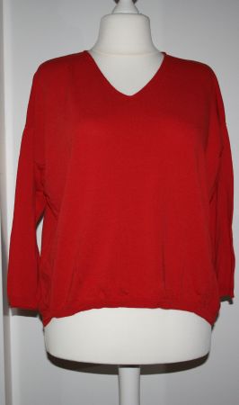 Pullover mit V-Ausschnitt rot Gr. XL