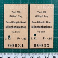 SBB Billette Bern Bümpliz Nord - Münchenbuchsee, Nr. 31 & 32