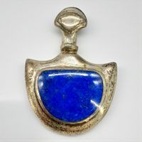 Pendentif ancien en pierre Lapis-Lazuli et Argent 950