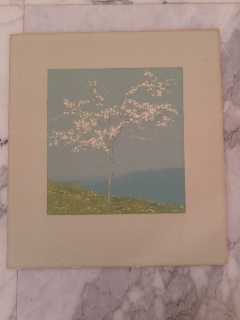 Grafiken & Lithographien: kleine Farblithographie "Das Bäumchen" 1910/20 v. Karl Biese – Neu (gemäss Beschreibung) aus Camorino von Campellino 1