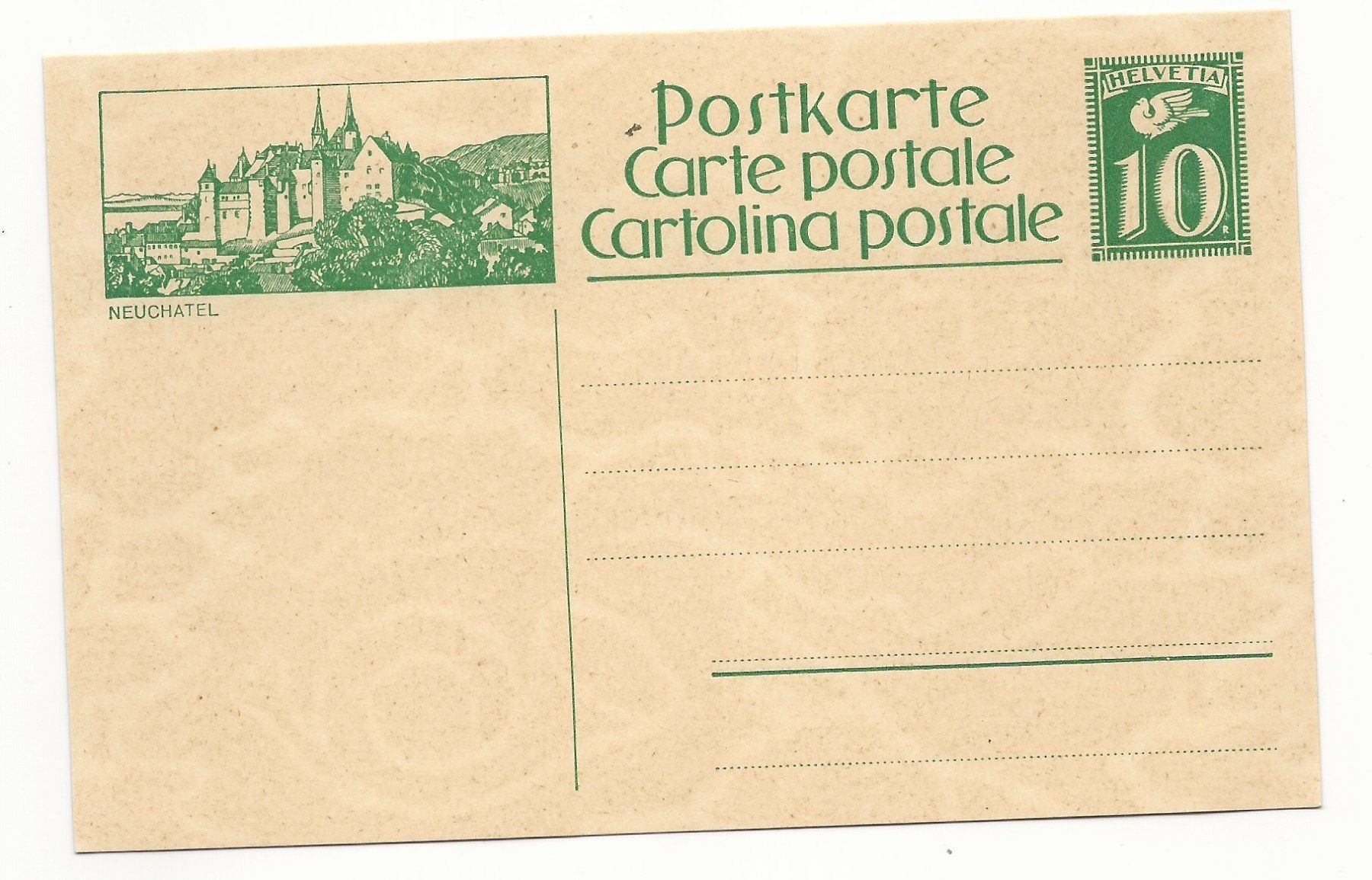 Tutti i francobolli: Bildpostkarte Neuchatel ez – Usato da Aarau venduto da fussball-fussball