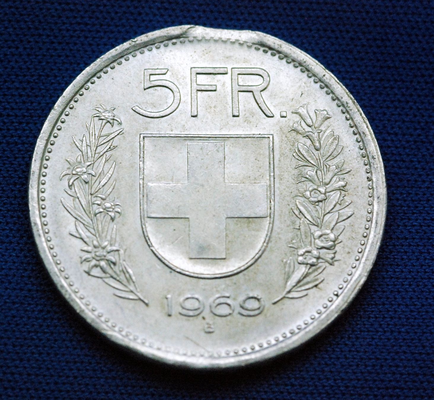 Alle Münzen: Silberner 5.- Jg. 1969 / Zainende – Gebraucht aus Mühlethal von sowato 8