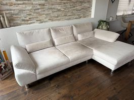 Ecksofa hellbeige mit Recamiere gebrauchter Zustand