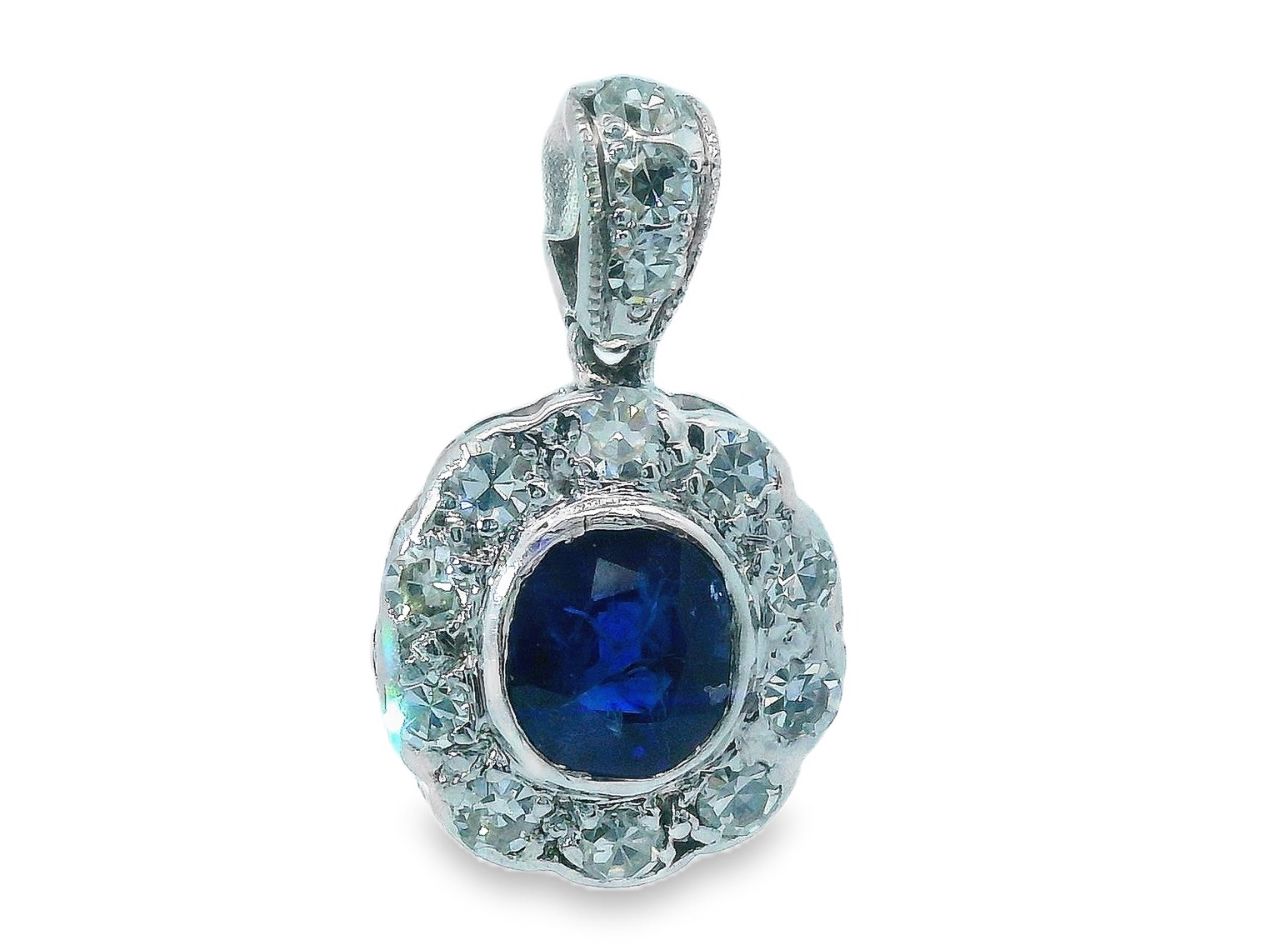 Anhänger: Platin Anhänger mit Saphir & Diamanten – Gebraucht aus Embrach von marufa 3