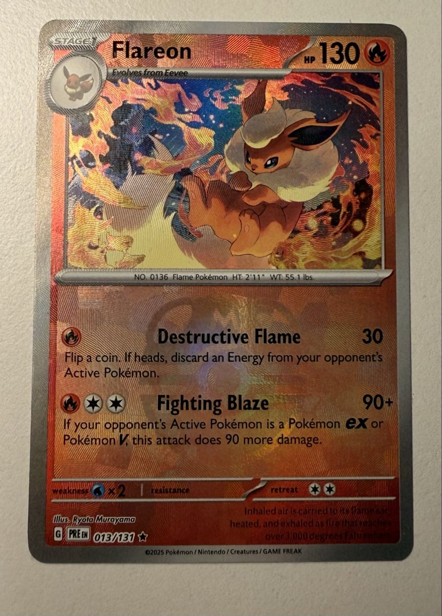 Pokémon Cartes à collectionner: Flareon Prismatic Evolution Masterball EN – D'occasion à Zürich par sam_5kq6