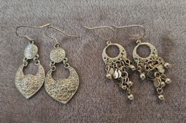 Modeschmuck Set: Ohrringe und Halskette, goldfarben