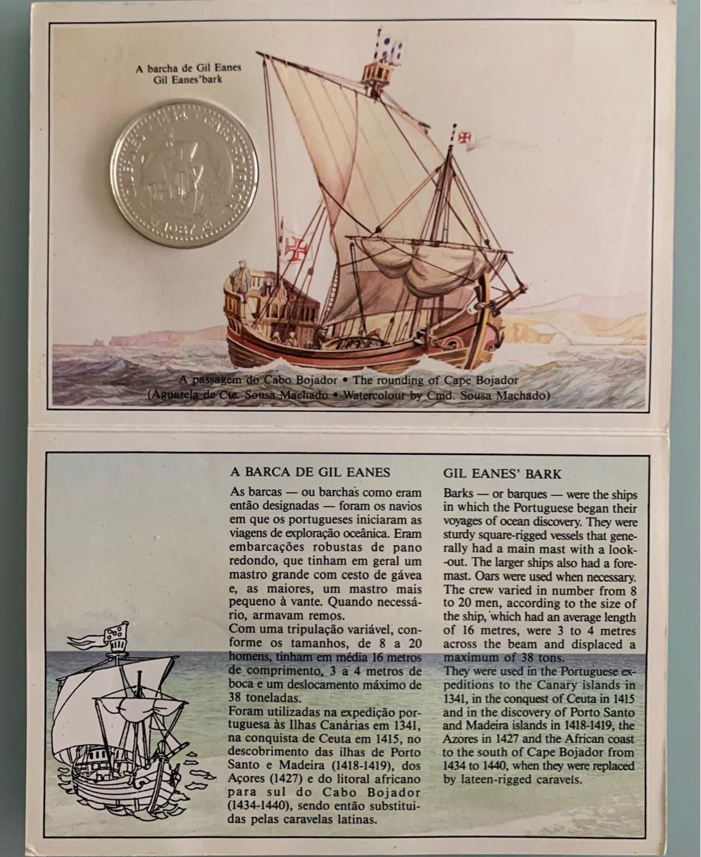 Tutti le monete: PORTUGAL 100 Escudos "Gil Eanes" 1987 SILBER – Nuovo e nell'imballaggio originale da Brügg BE venduto da mcakinho 1
