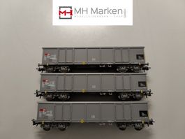 Roco 3x 76325 Hochbordwagen Eaos grau SBB CFF FFS DC H0 OVP
