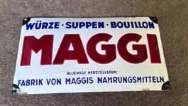 Antikes orinales Email Schild Maggi