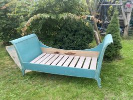 Antikes Bett, Jugendstil, ca. 1920, restaurationsbedürftig