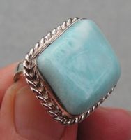 ♥ MASSIV / RING / LARIMAR - ATLANTIS STEIN / GROSSE 56,5 ♥