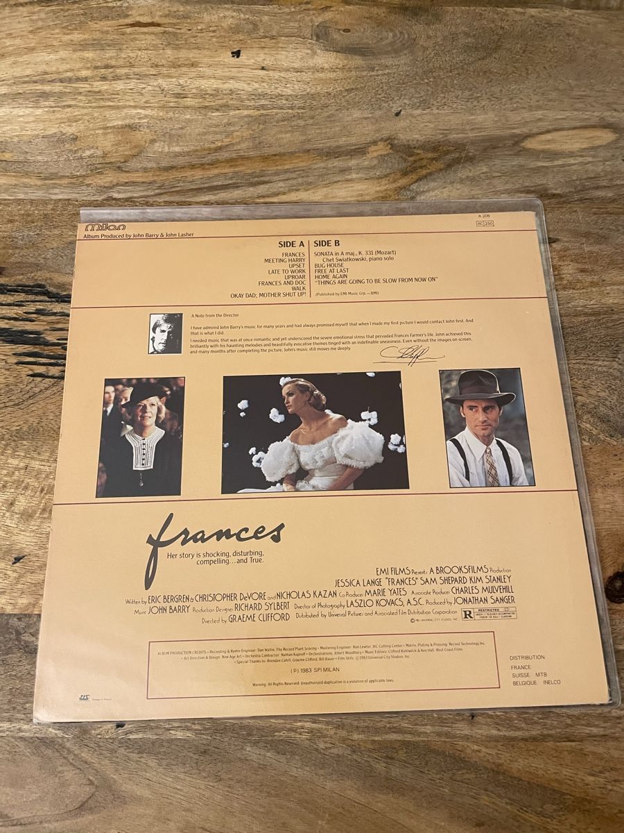 Dischi in vinile: Frances - Original Soundtrack LP - John Barry – Usato da Hombrechtikon venduto da baersandro 1
