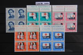 PP 1963 Serie Viererblöcke Postfrisch ** und Taps   Los 6409