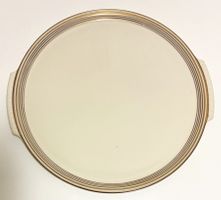 Tortenplatte Porzellan Langenthal 1953 écru Dekor Gold