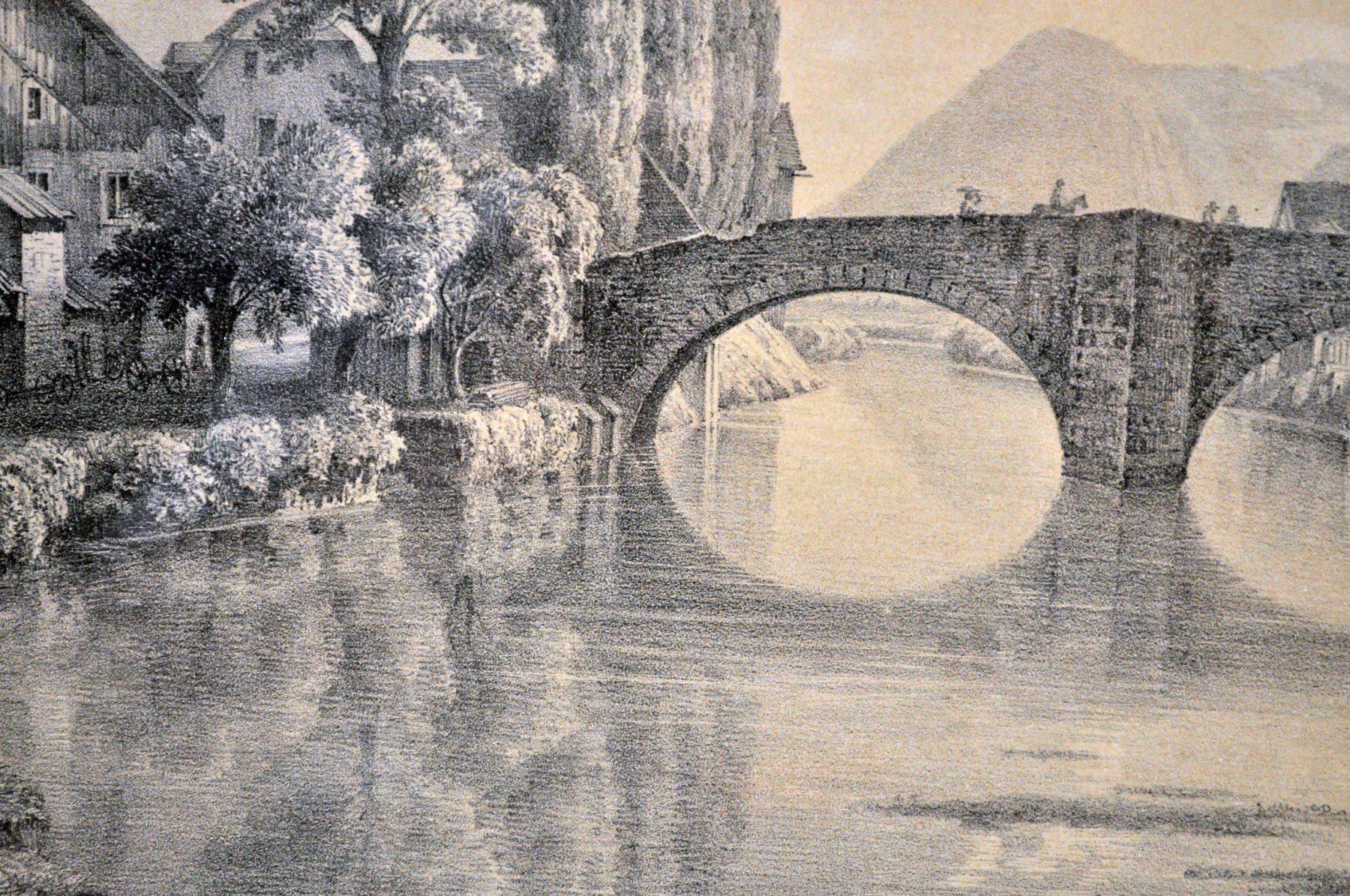 Stiche: Gravure "Pont de Couvet" – Gebraucht aus Neuchâtel von Neuchatel 7