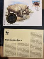 Swasiland 1993 WWF Breitmaulnashorn Münzbrief WWF Medallie