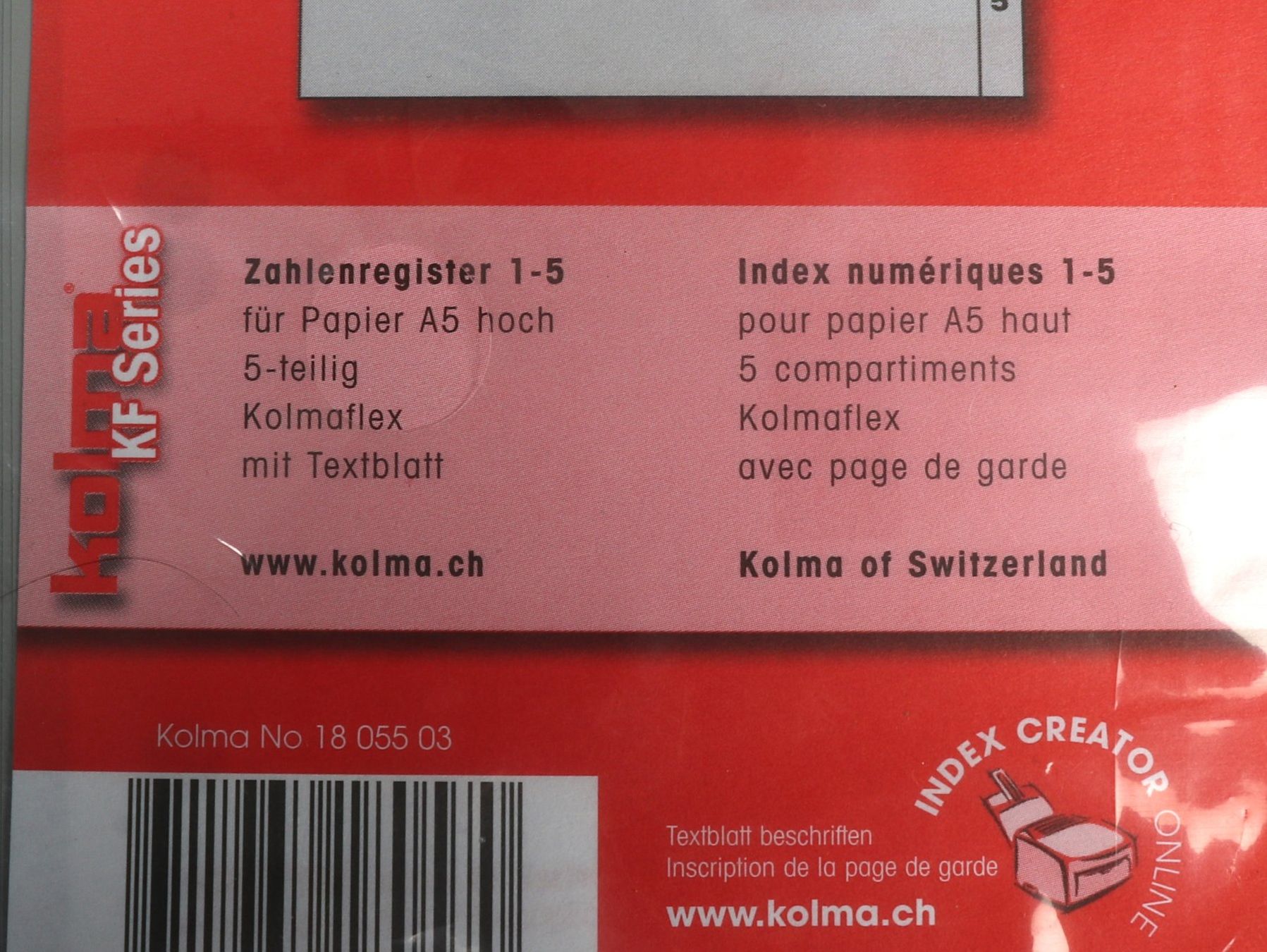 Ordner: KOLMA Zahlenregister 1 - 5 A5 hoch – Neu und originalverpackt aus Steinen von Restwert_Steinen 1