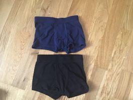 2er Set jungen Boxershorts, Grösse 110/116 Schwarz/Blau