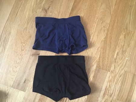2er Set jungen Boxershorts, Grösse 110/116 Schwarz/Blau