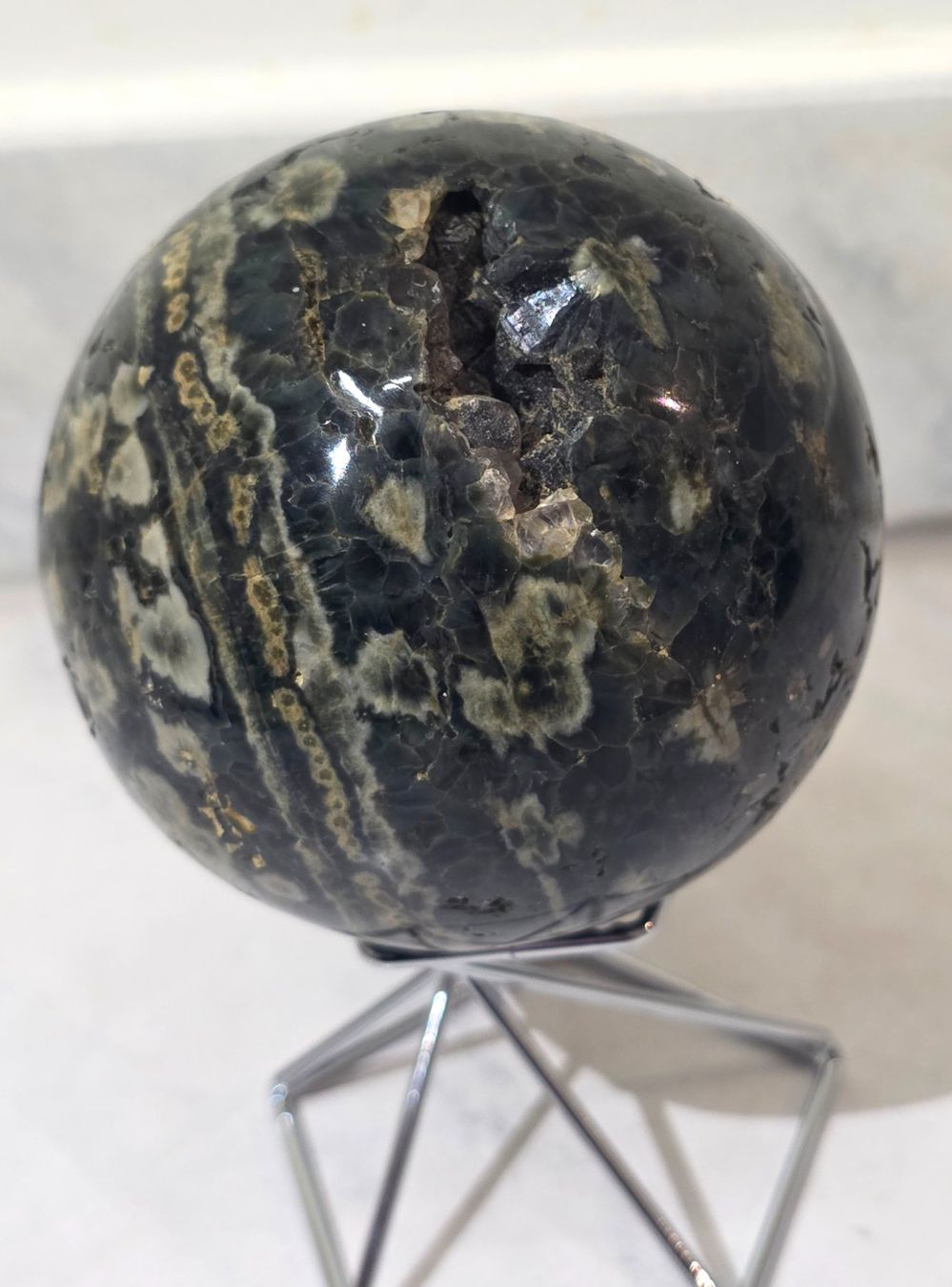 Minerali & Pietre curative: Regenwaldjaspis Kugel A 67mm 408g – Nuovo e nell'imballaggio originale da Matzingen venduto da Shay_Crystalz 1