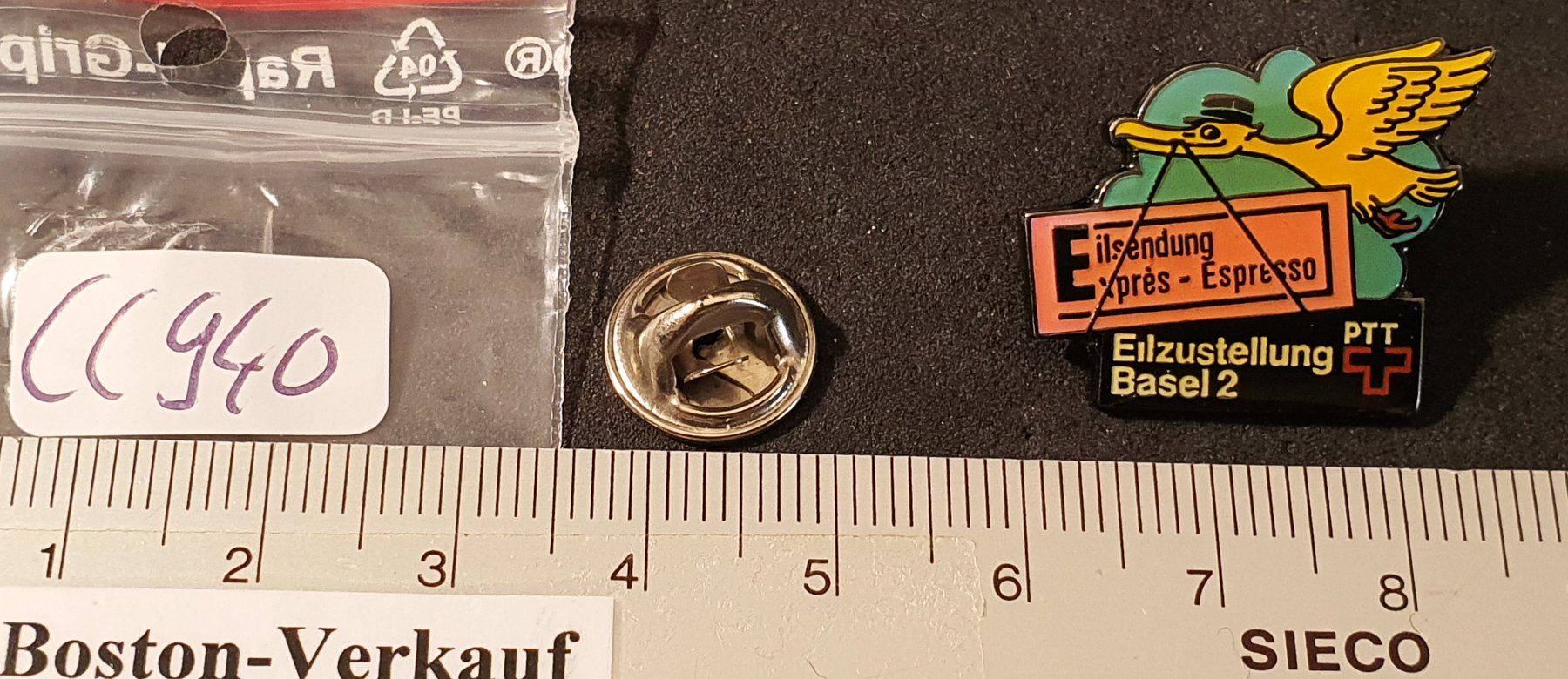 Placchette & Badge: CC940 - Pin Eilsendung Express PTT Eilzustellung Basel – Usato da Reinach BL venduto da Boston-Verkauf 1
