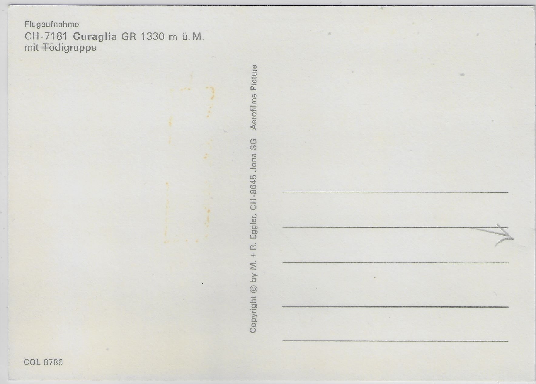 Cartoline postali: Flugaufnahme Curaglia GR – Antico da Ettingen venduto da Kartenplanet 1