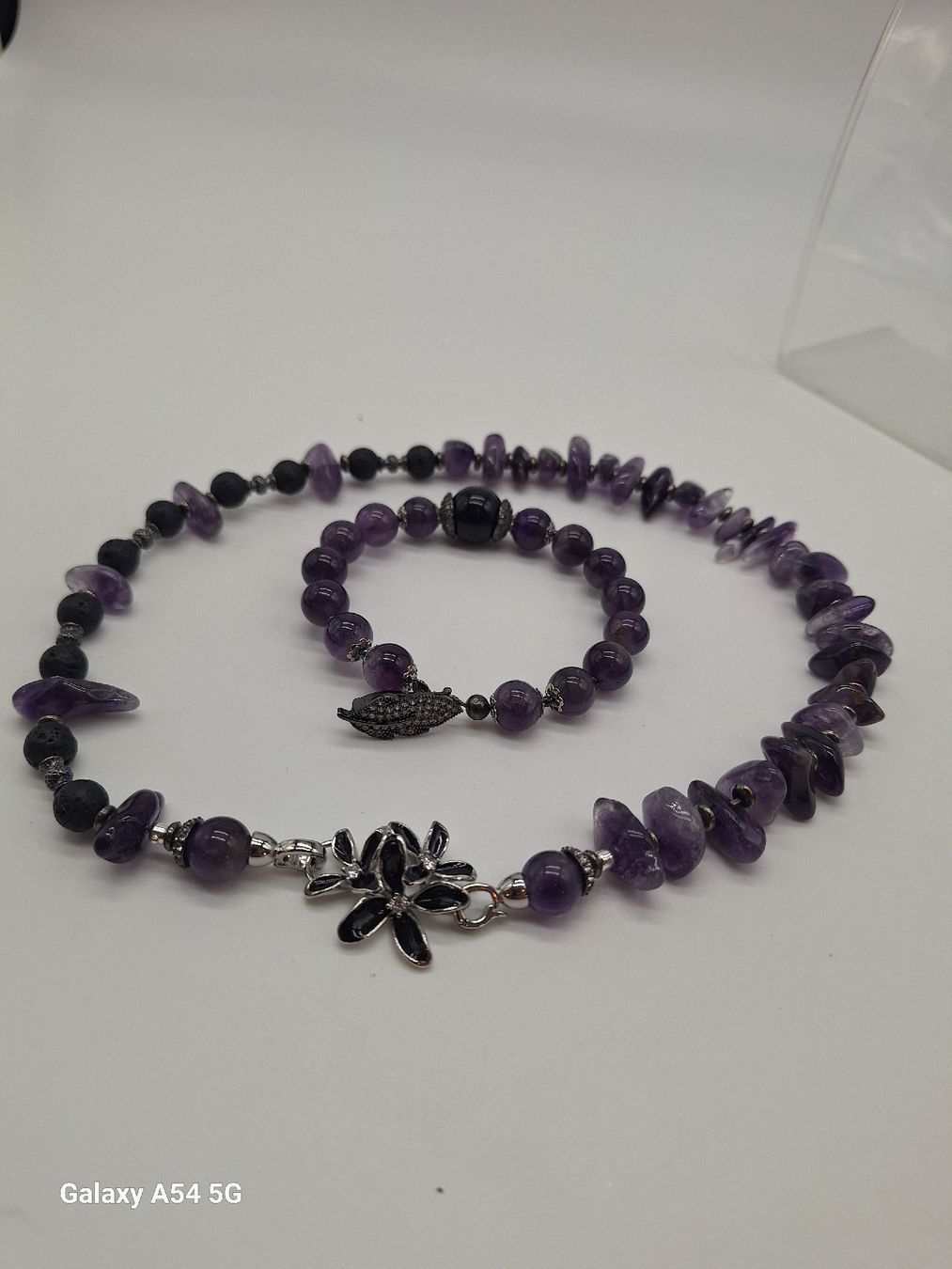 Minerali & Pietre curative: choker Amethyst und Lavasteine – Nuovo (secondo la descrizione) da Oberglatt ZH venduto da nat_c6k7 3