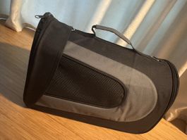 Transporttasche Hund Katze schwarz grau ca. 45x27x27cm guter