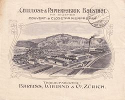 1910: Illustrierter Ganzsachenbrief, Papierfabrik Balsthal