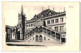 Relief-AK Bern, Rathaus und Katholische 