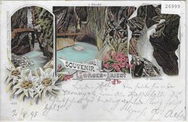 Souvenir des Gorges du Trient - Litho