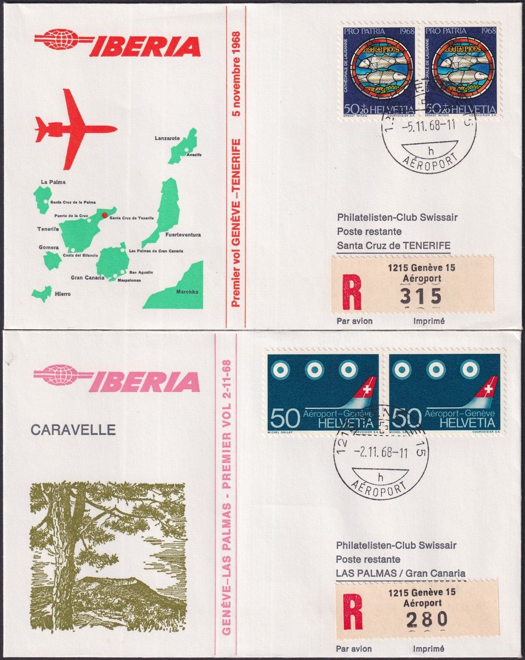 Alle Briefmarken: 8 SWISSAIR-Briefe, günstig. – Gebraucht aus Sursee von Luzernerraute 2