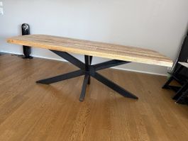 Esstisch Massivholz Mango mit Metallgestell 210x100cm gut