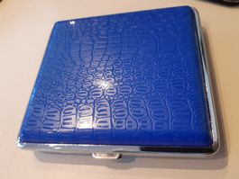 Zigaretten etui witziges innenleben  dunkelblau