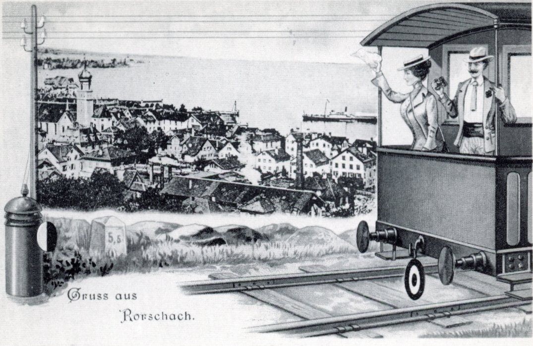 Ansichtskarten: Rorschach  SG  mit Eisenbahn – Gebraucht aus Brig von Valcards54