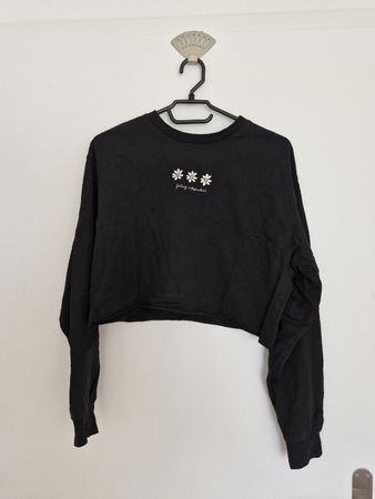 Schwarzes Crop Sweatshirt von H&M, Grösse S