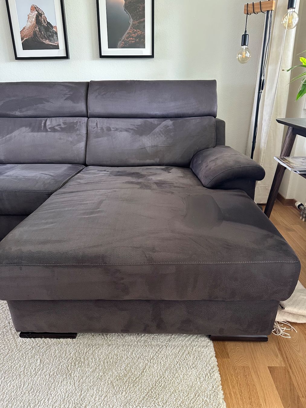 Divani: Grosses Diga-Ecksofa mit Longchair, Anthrazit, sehr gepflegt – Usato da Zumikon venduto da str_79x6 4