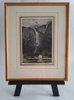 Stich koloriert Goldrahmen, Oberhasli, Top! 29x24cm